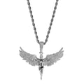 Angel Wings Pendant Drop Shipping Hip Hop CZ Necklace 18K Gold Plated
