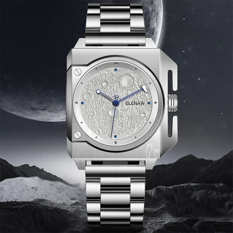 Luxury Men's Automatic Mechanical Movement Watch Versatile Fashion Analog Display Steel Case 3ATM Water Resistant