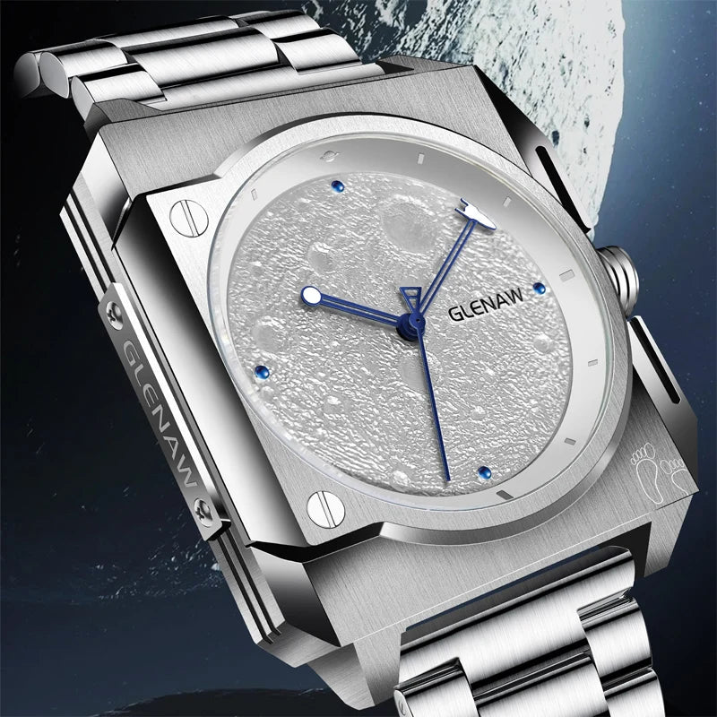 Luxury Men's Automatic Mechanical Movement Watch Versatile Fashion Analog Display Steel Case 3ATM Water Resistant