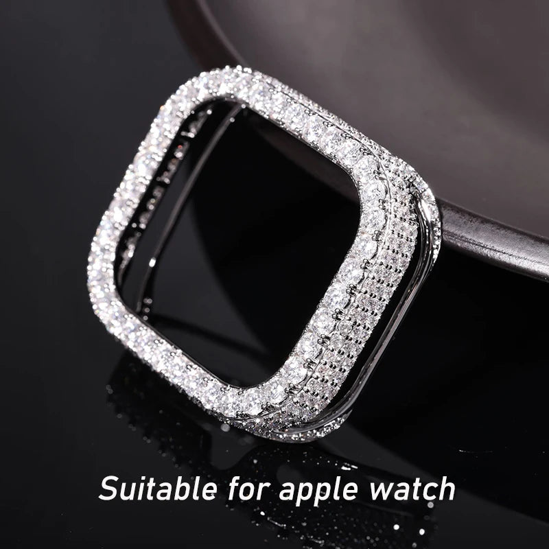 Hip Hop Moissanite Paved Bling Iced Out Watch Cover for Men Jewelry