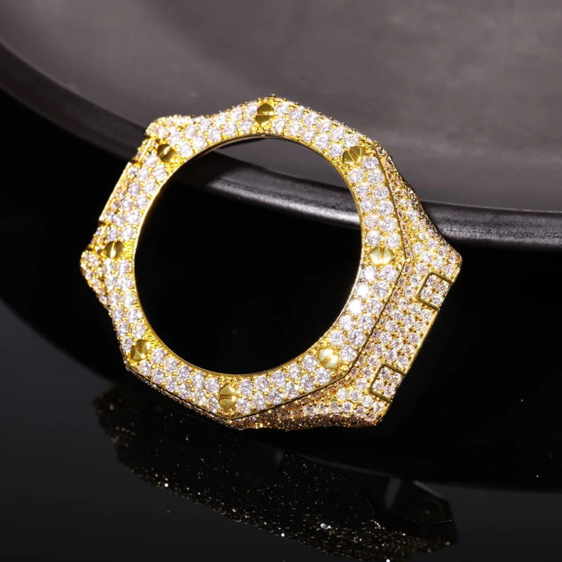 Hip Hop Moissanite Paved Bling Iced Out Watch Cover for Men Jewelry