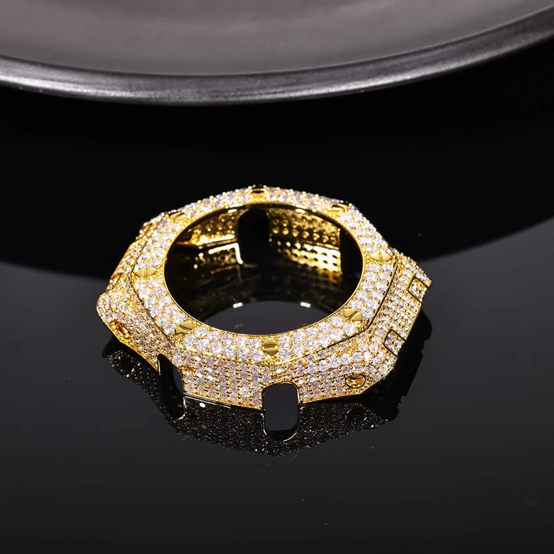 Hip Hop Moissanite Paved Bling Iced Out Watch Cover for Men Jewelry