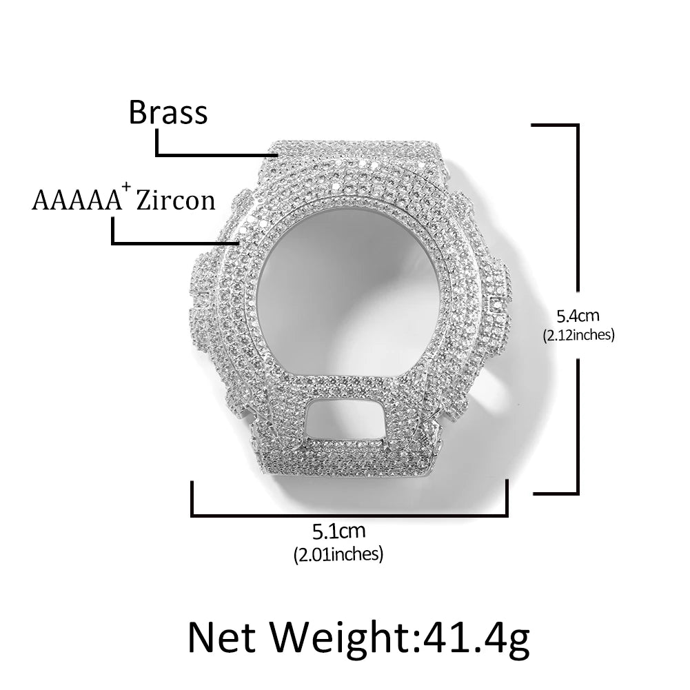 TBTK HipHop Iced Out Moissanite Watch Bezel For GA2100 DW6900 GA110 Luxury Bling Watch Replacement Frame Accessories
