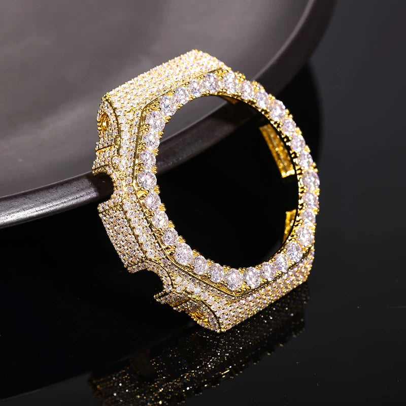Hip Hop Moissanite Paved Bling Iced Out Watch Cover for Men Jewelry