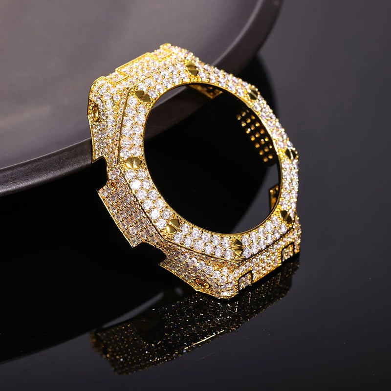 Hip Hop Moissanite Paved Bling Iced Out Watch Cover for Men Jewelry