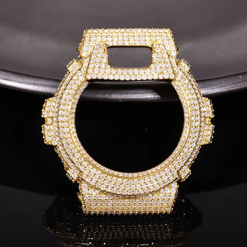 Hip Hop Moissanite Paved Bling Iced Out Watch Cover for Men Jewelry