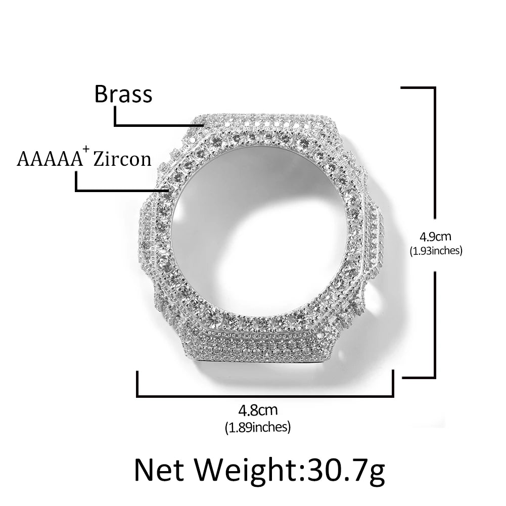 TBTK HipHop Iced Out Moissanite Watch Bezel For GA2100 DW6900 GA110 Luxury Bling Watch Replacement Frame Accessories