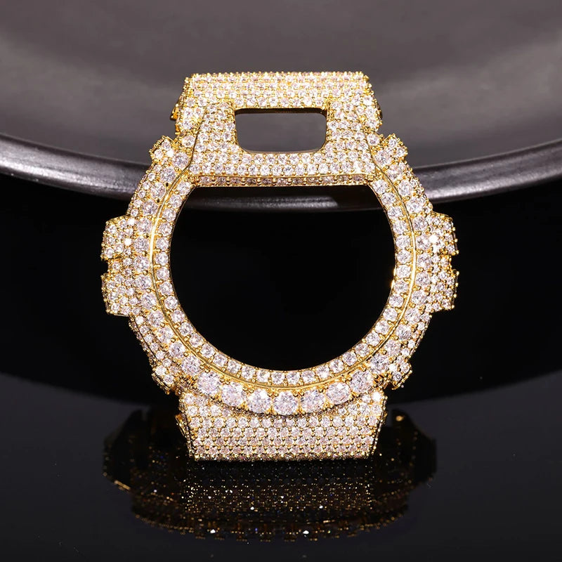 Hip Hop Moissanite Paved Bling Iced Out Watch Cover for Men Jewelry
