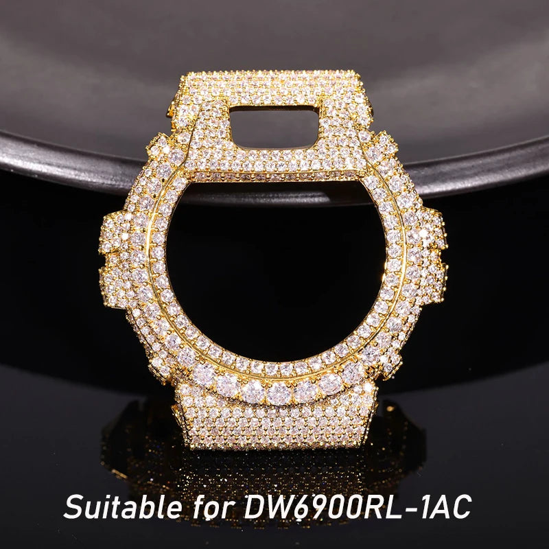 Hip Hop Moissanite Paved Bling Iced Out Watch Cover for Men Jewelry