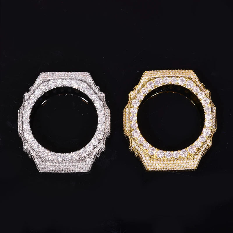 Hip Hop Moissanite Paved Bling Iced Out Watch Cover for Men Jewelry