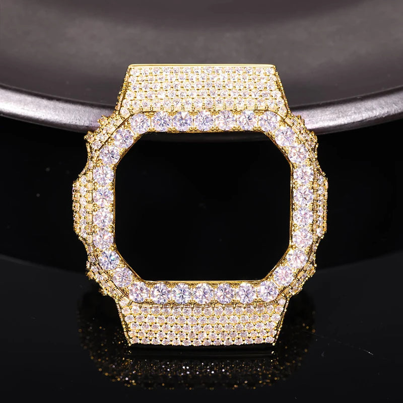 Hip Hop Moissanite Paved Bling Iced Out Watch Cover for Men Jewelry