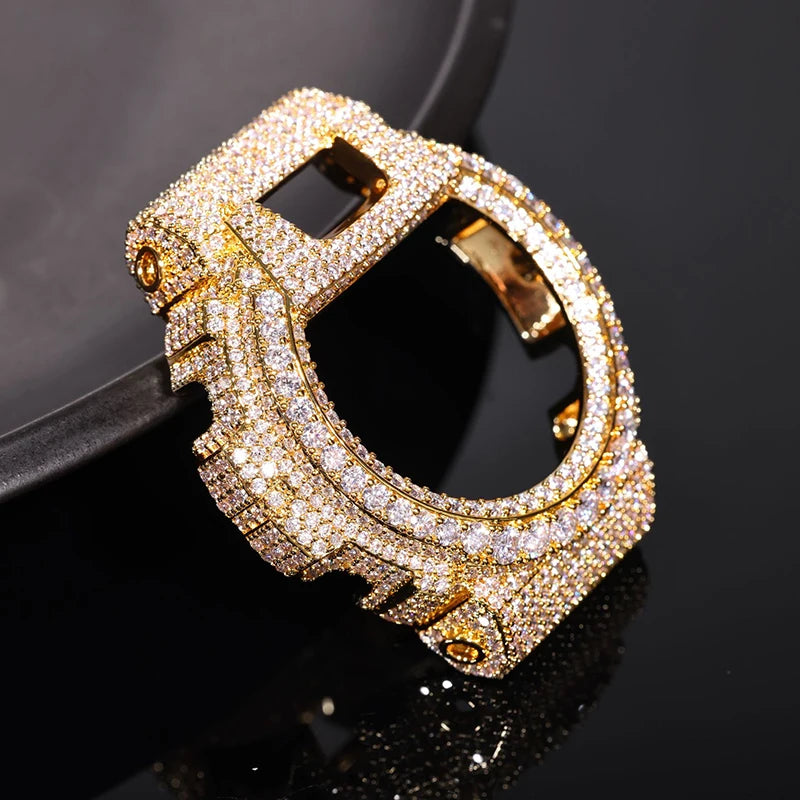 Hip Hop Moissanite Paved Bling Iced Out Watch Cover for Men Jewelry