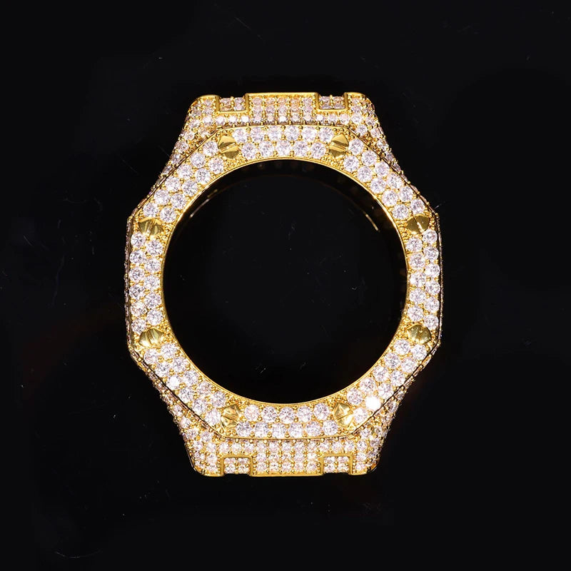 Hip Hop Moissanite Paved Bling Iced Out Watch Cover for Men Jewelry