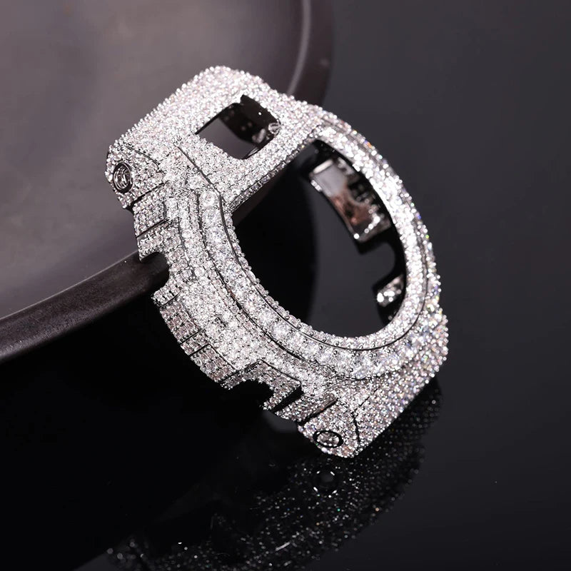 Hip Hop Moissanite Paved Bling Iced Out Watch Cover for Men Jewelry
