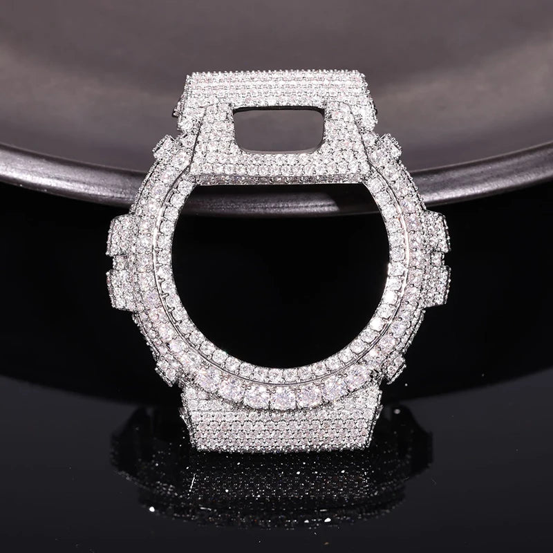 Hip Hop Moissanite Paved Bling Iced Out Watch Cover for Men Jewelry