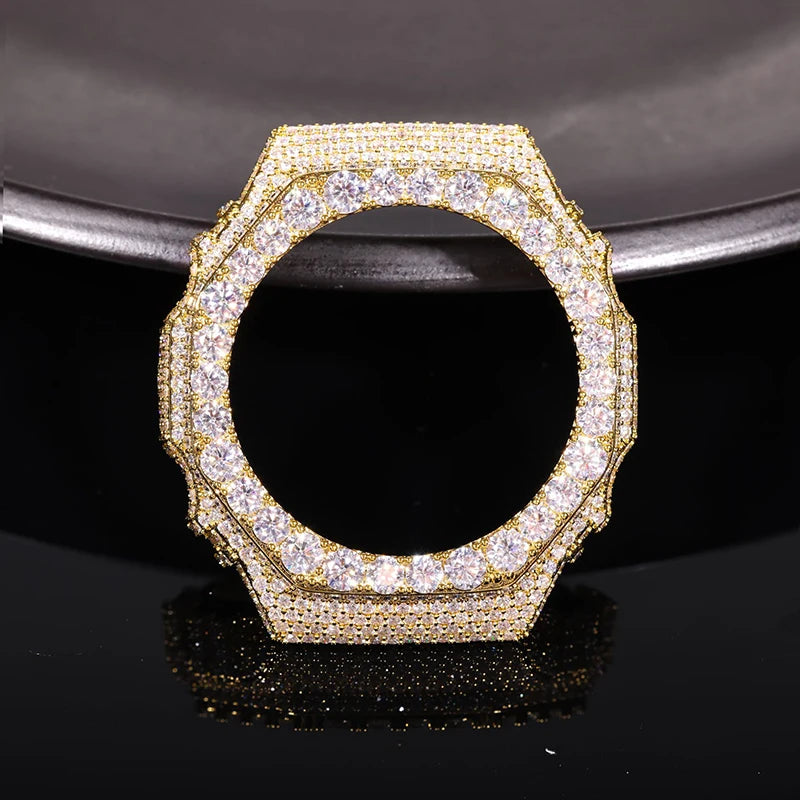 Hip Hop Moissanite Paved Bling Iced Out Watch Cover for Men Jewelry