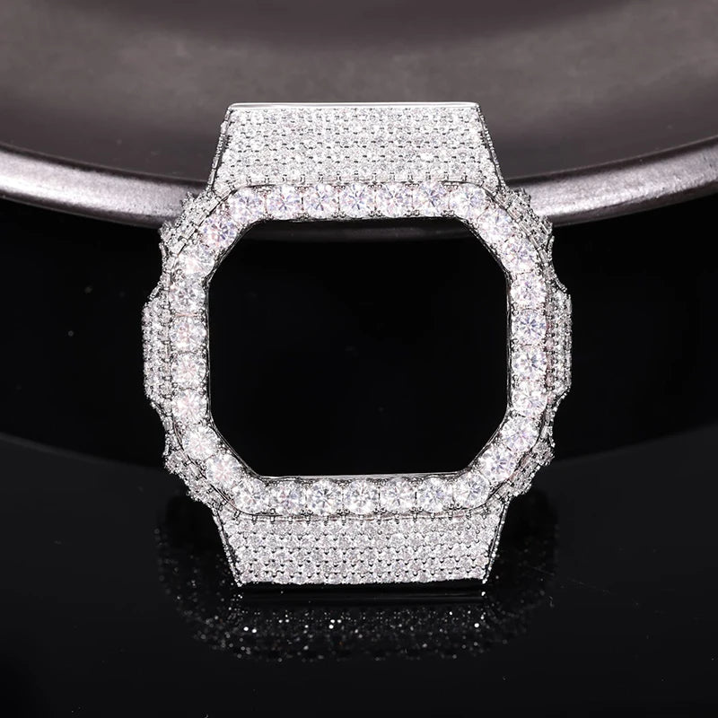 Hip Hop Moissanite Paved Bling Iced Out Watch Cover for Men Jewelry