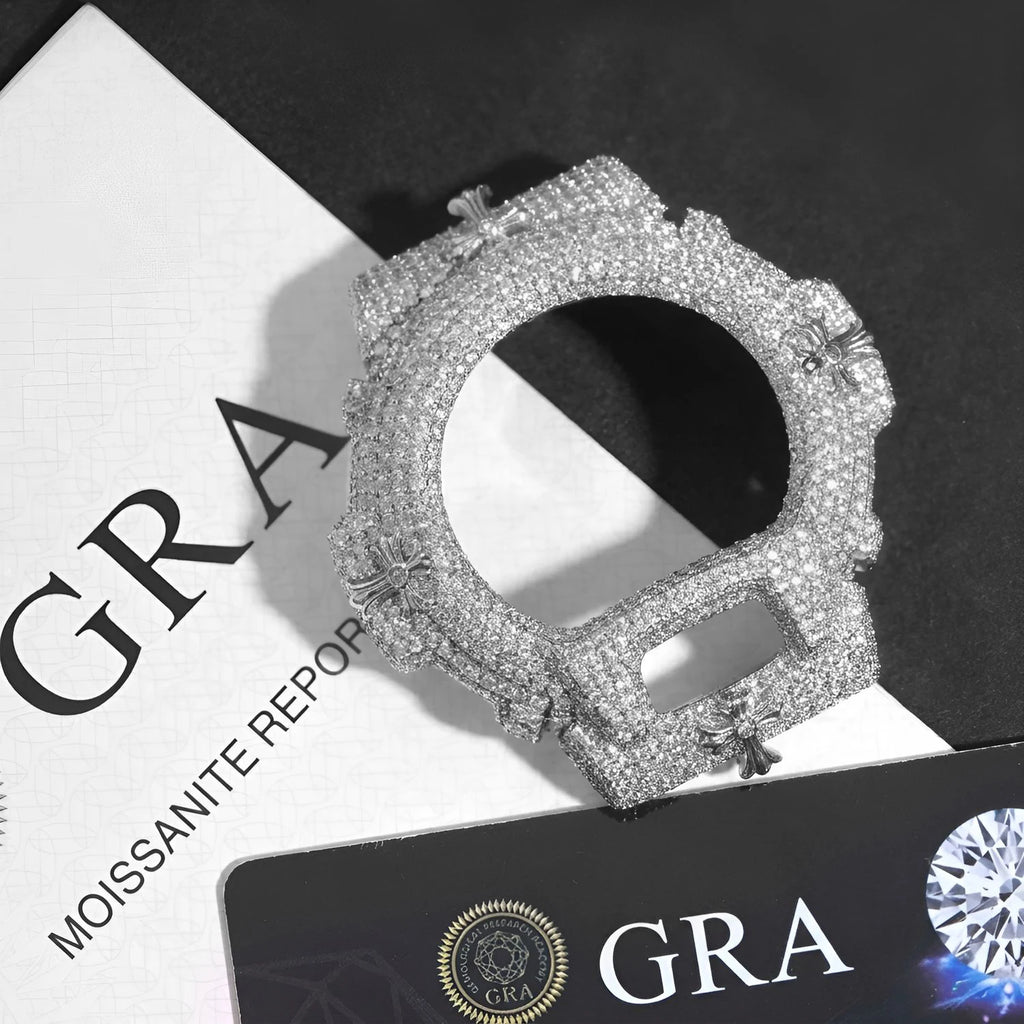 TBTK HipHop Iced Out Moissanite Watch Bezel For GA2100 DW6900 GA110 Luxury Bling Watch Replacement Frame Accessories