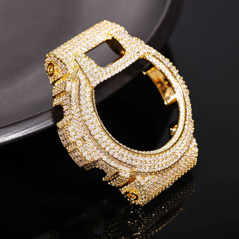 Hip Hop Moissanite Paved Bling Iced Out Watch Cover for Men Jewelry