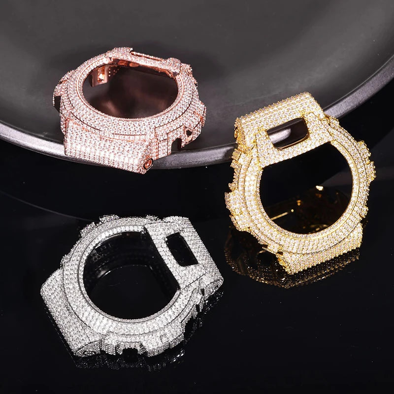 Hip Hop Moissanite Paved Bling Iced Out Watch Cover for Men Jewelry