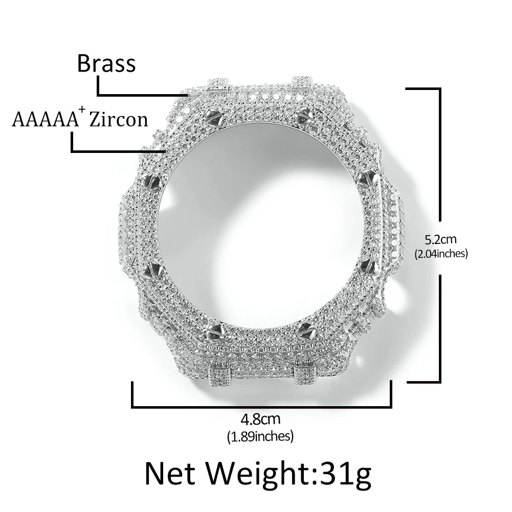 TBTK HipHop Iced Out Moissanite Watch Bezel For GA2100 DW6900 GA110 Luxury Bling Watch Replacement Frame Accessories