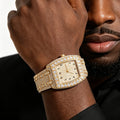 SQUARE RHINESTONE STAINLESS STEEL WATCH