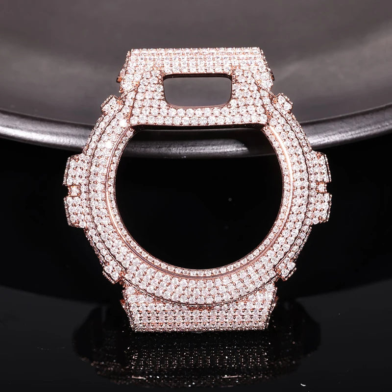 Hip Hop Moissanite Paved Bling Iced Out Watch Cover for Men Jewelry