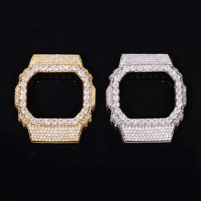 Hip Hop Moissanite Paved Bling Iced Out Watch Cover for Men Jewelry