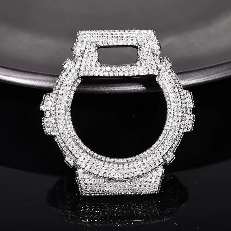 Hip Hop Moissanite Paved Bling Iced Out Watch Cover for Men Jewelry