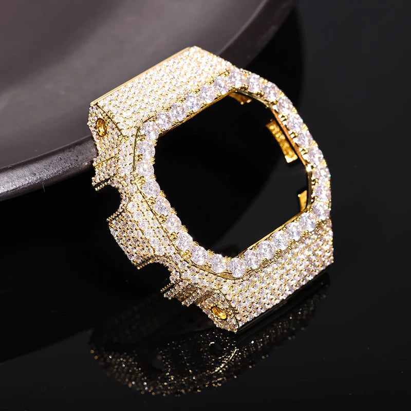 Hip Hop Moissanite Paved Bling Iced Out Watch Cover for Men Jewelry