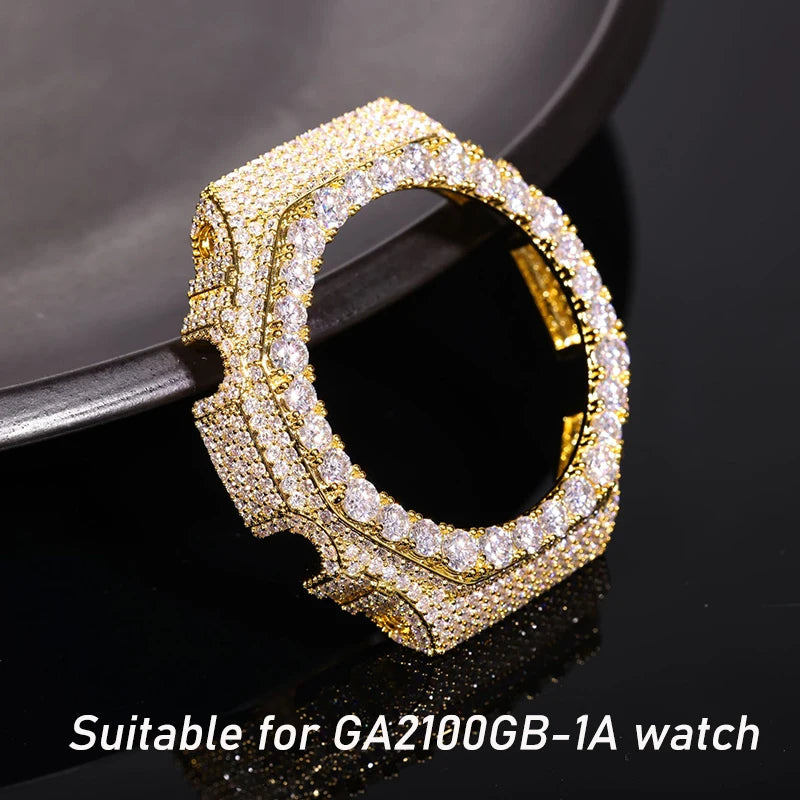 Hip Hop Moissanite Paved Bling Iced Out Watch Cover for Men Jewelry